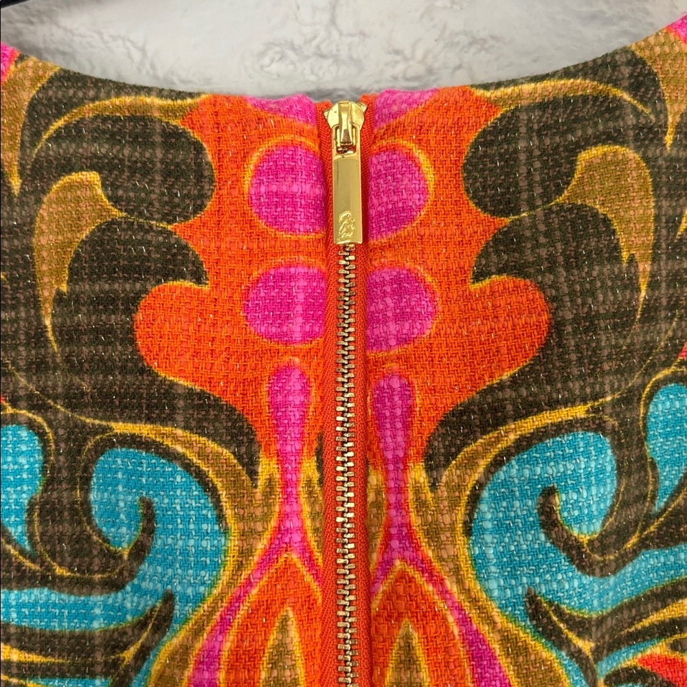 Vintage Julie Brown Colorful Sleeveless Shift Dress Size 8 - Picture 6 of 11